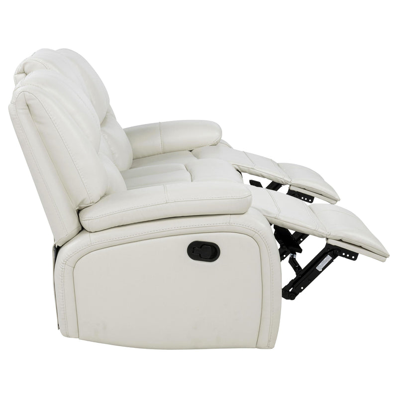Camila 2-piece Upholstered Reclining Sofa Set White - 610247-S2