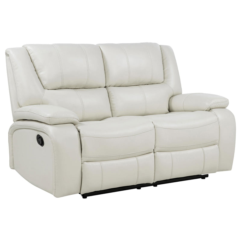 Camila 2-piece Upholstered Reclining Sofa Set White - 610247-S2