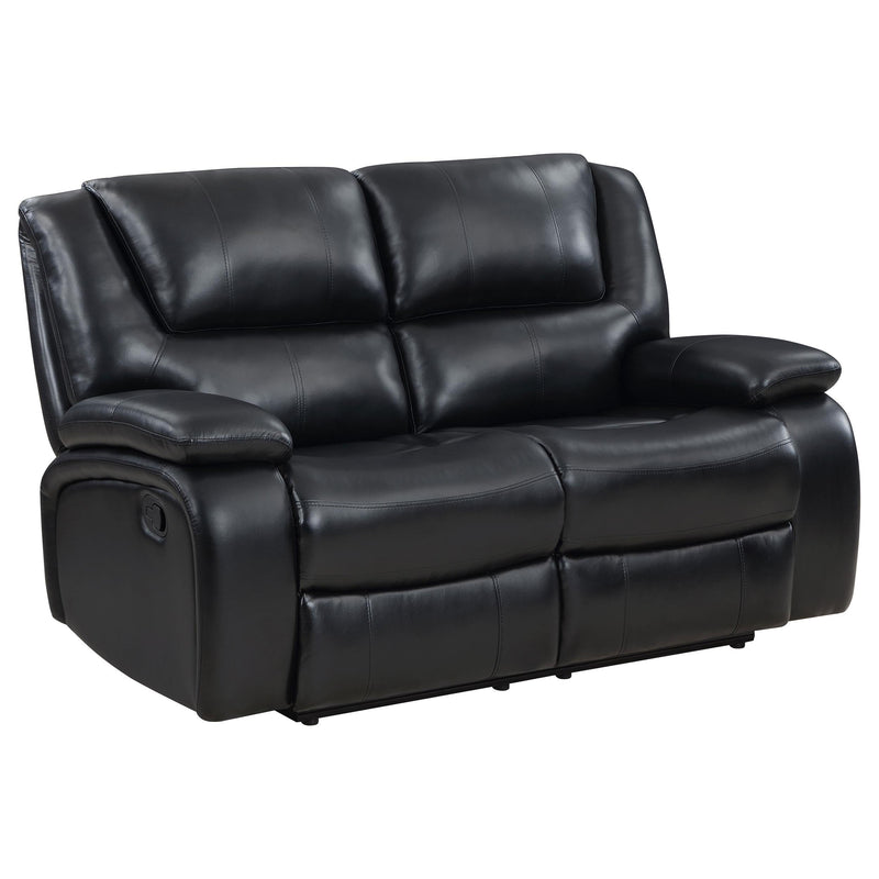 Camila 3-piece Upholstered Reclining Sofa Set Black - 610244-S3