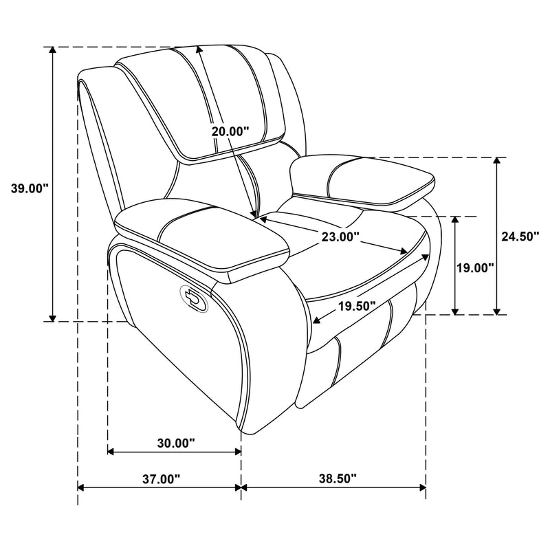 Camila Upholstered Glider Recliner Chair White - 610249