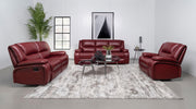 Camila Upholstered Motion Reclining Sofa Red - 610241