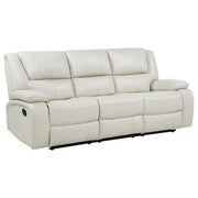 Camila Upholstered Motion Reclining Sofa White - 610247