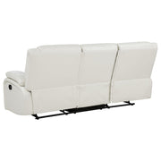 Camila Upholstered Motion Reclining Sofa White - 610247