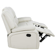 Camila Upholstered Motion Reclining Sofa White - 610247