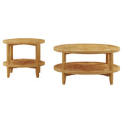 Camillo 2-piece Round Coffee and End Table Set Maple  - 709698-S2