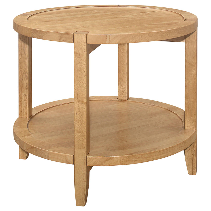 Camillo 2-piece Round Coffee and End Table Set Maple  - 709698-S2
