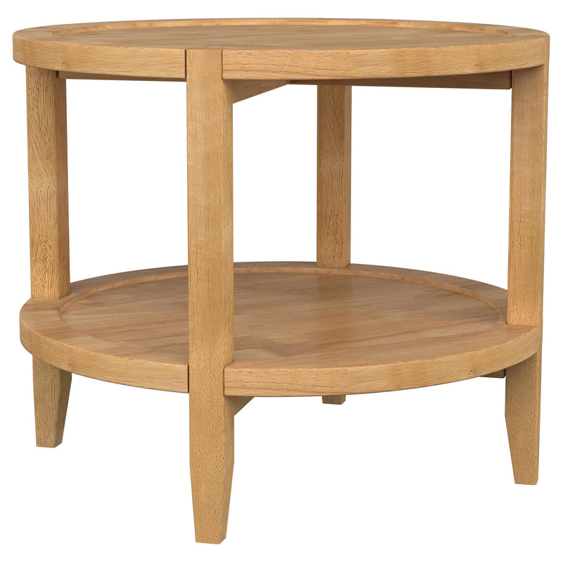 Camillo 2-piece Round Coffee and End Table Set Maple  - 709698-S2