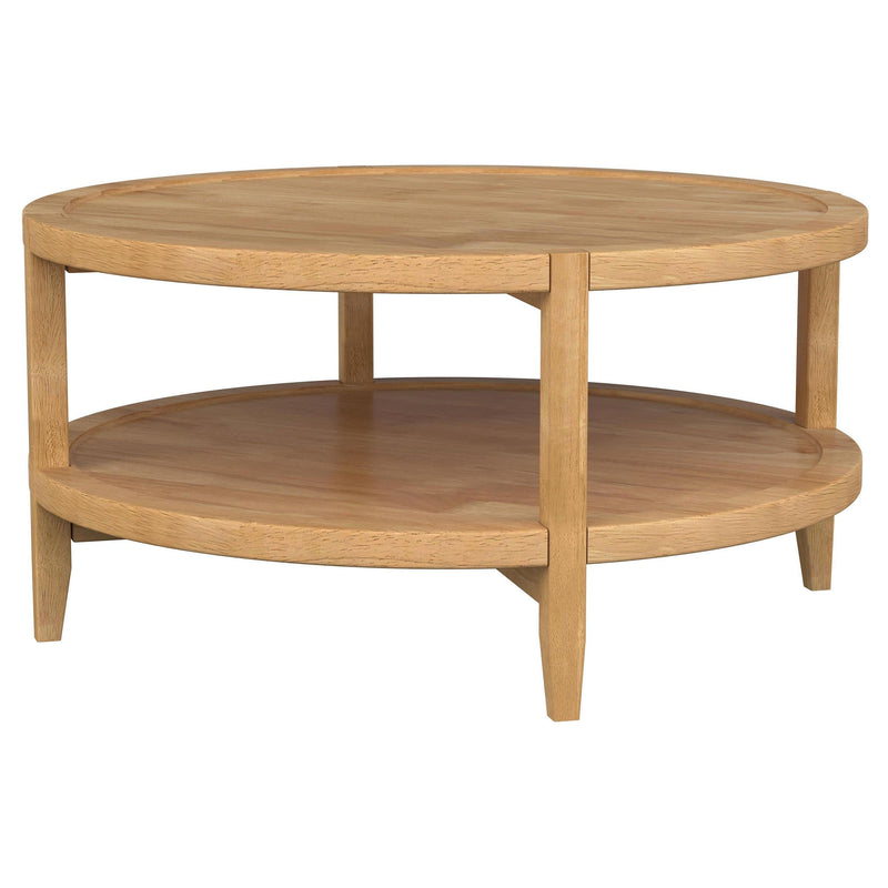 Camillo 2-piece Round Coffee and End Table Set Maple  - 709698-S2