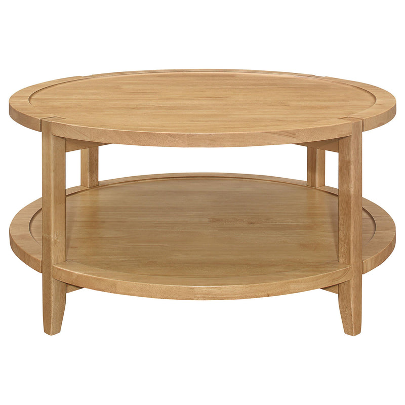 Camillo 2-piece Round Coffee and End Table Set Maple  - 709698-S2