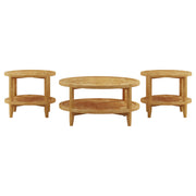 Camillo 3-piece Round Coffee and End Table Set Maple  - 709698-S3