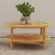 Camillo Round Solid Wood Coffee Table Maple Brown - 709698