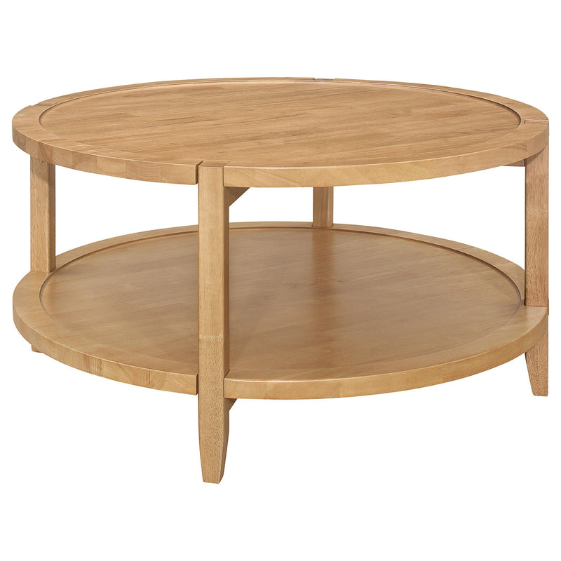 Camillo Round Solid Wood Coffee Table Maple Brown - 709698