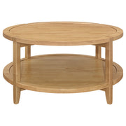 Camillo Round Solid Wood Coffee Table Maple Brown - 709698