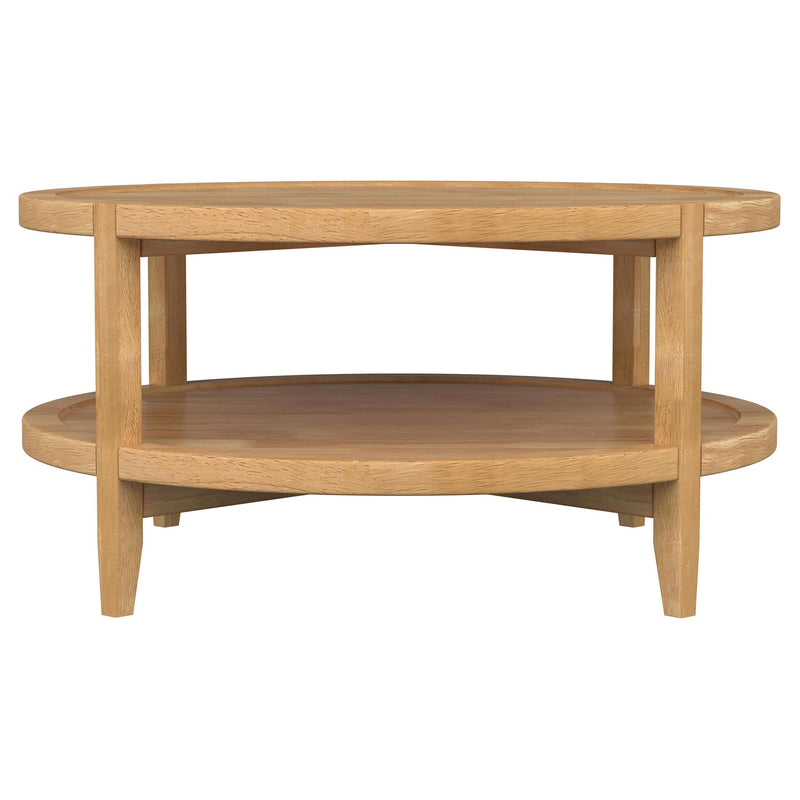 Camillo Round Solid Wood Coffee Table Maple Brown - 709698