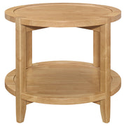 Camillo Round Solid Wood Side End Table Maple Brown - 709697