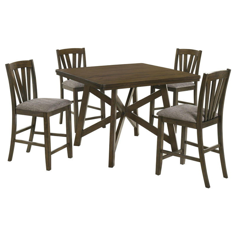 Canfield 5-piece 47-inch Counter Height Dining Set Brown - 109178-S5
