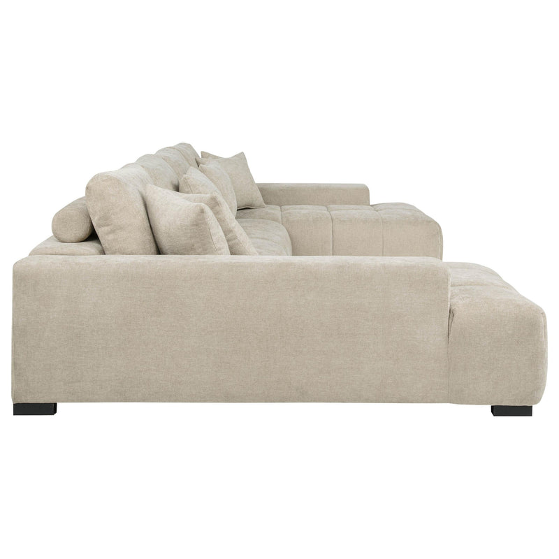 Cannella U-Shaped Double Chaise Upholstered Sectional Sofa Beige - 500350