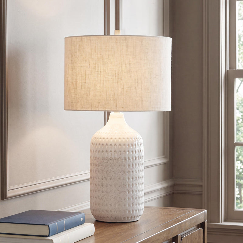 Capwich Beige/White Table Lamp - L100994