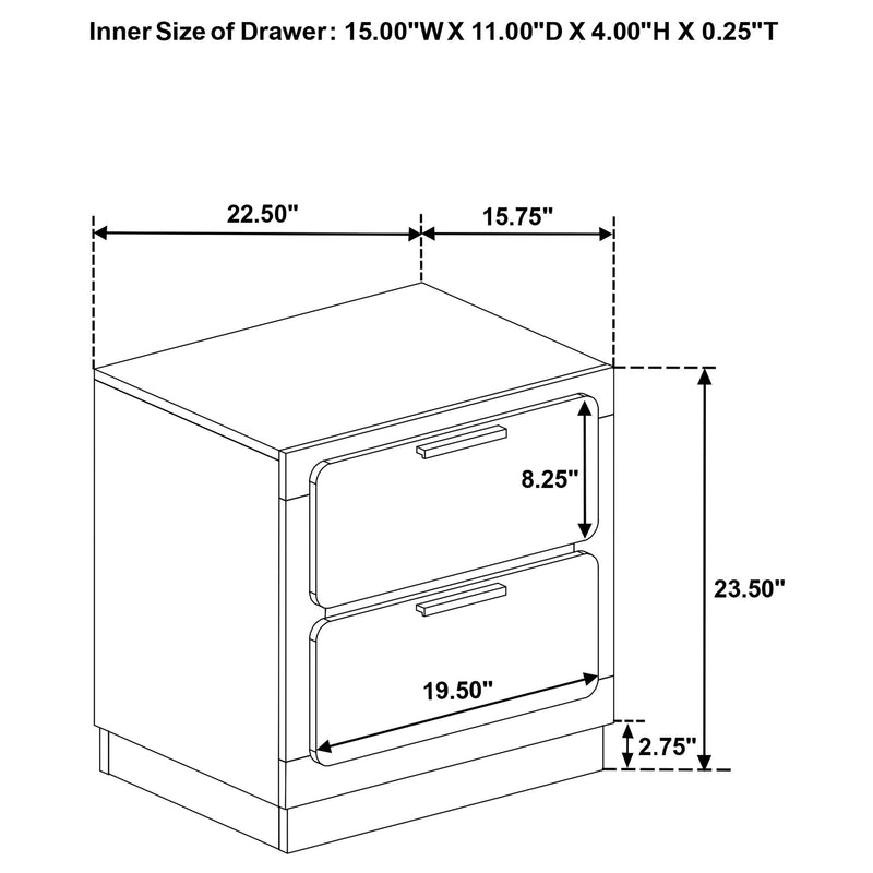 Caraway 2-drawer Nightstand Black - 224782