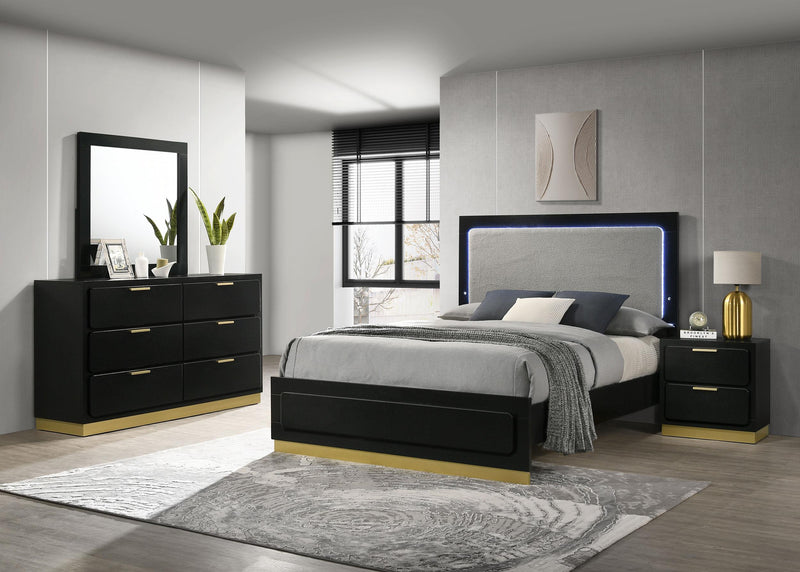 Caraway 4-piece California King Bedroom Set Black - 224781KW-S4