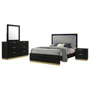 Caraway 4-piece California King Bedroom Set Black - 224781KW-S4