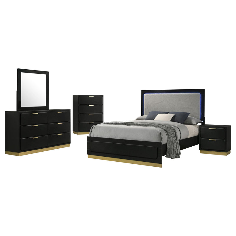 Caraway 5-piece Eastern King Bedroom Set Black - 224781KE-S5