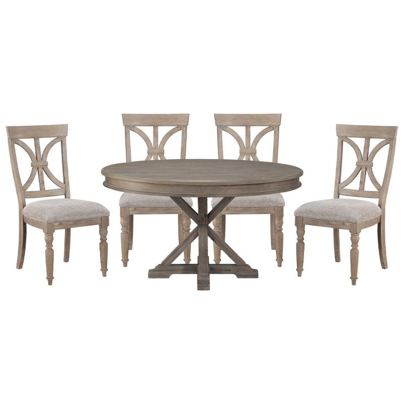 Cardano Driftwood Brown Round Dining Set - DMV FurnitureDining Room Set