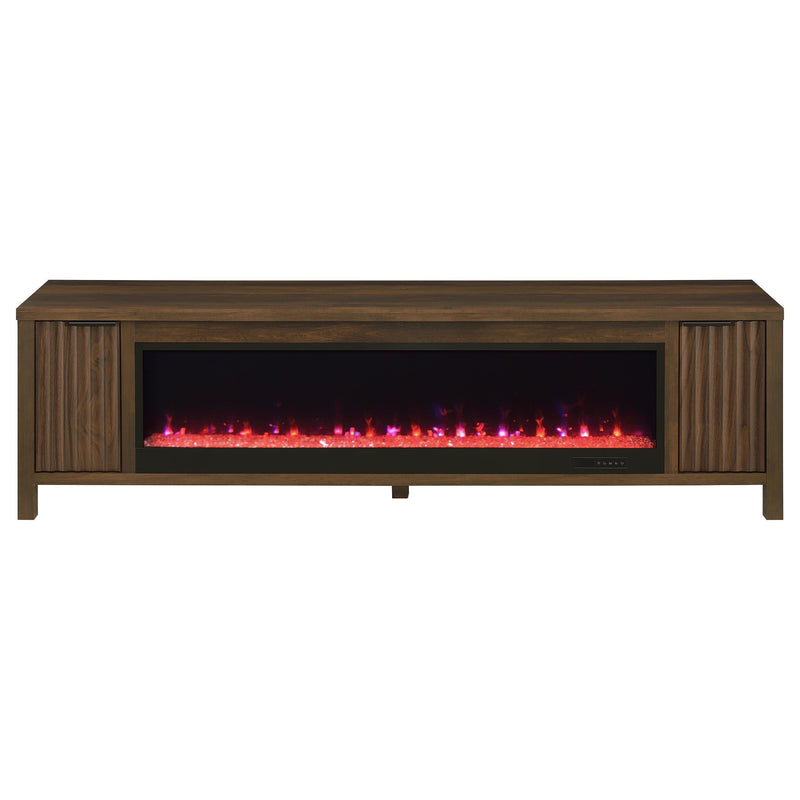 Carey 79-inch TV Stand Fireplace Media Console Dark Pine - 722823