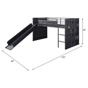 Cargo Twin Loft Bed W/Slide - 38305