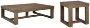 Cariton Coffee Table with 1 End Table in Gray - PKG008672