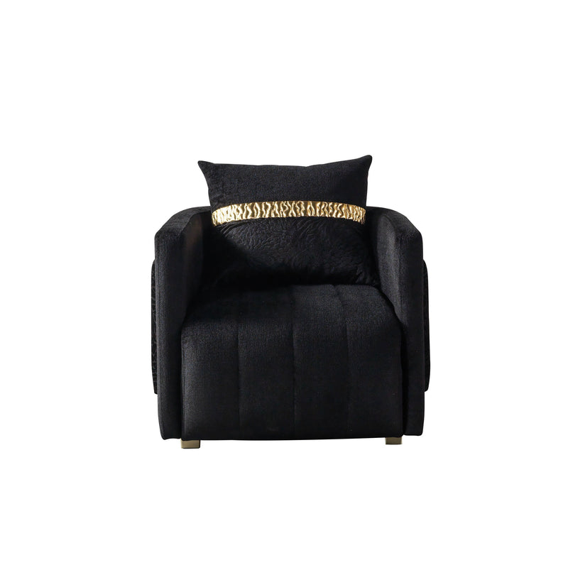 Carlina Black Velvet Chair - CARLINABK-CHAIR