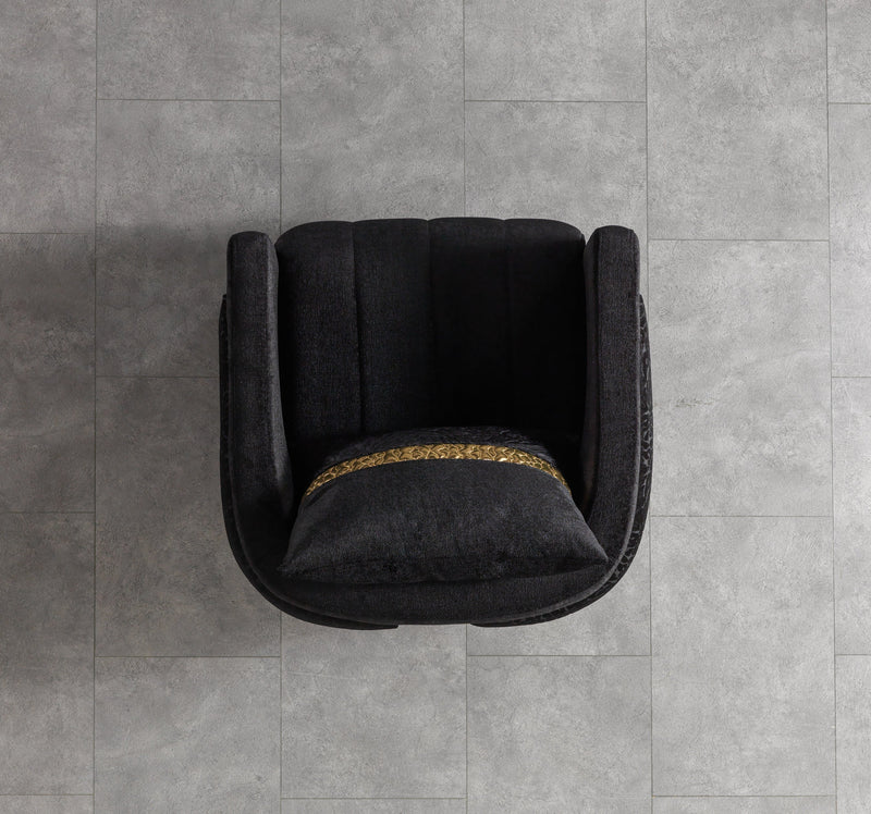 Carlina Black Velvet Chair - CARLINABK-CHAIR