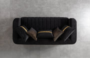 Carlina Black Velvet Sofa - CARLINABK-S