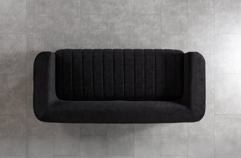 Carlina Black Velvet Sofa - CARLINABK-S