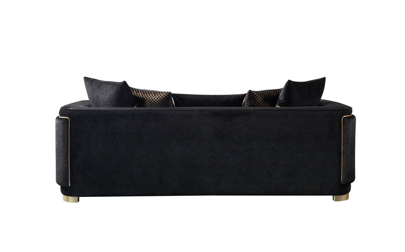 Carlina Black Velvet Sofa - CARLINABK-S