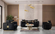 Carlina Black Velvet Sofa & Loveseat - CARLINABK-SL