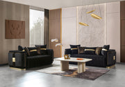 Carlina Black Velvet Sofa & Loveseat - CARLINABK-SL