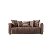 Carlina Coffee Velvet Sofa - CARLINACOF-S