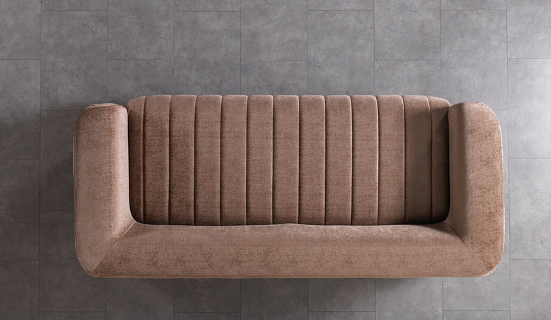 Carlina Coffee Velvet Sofa - CARLINACOF-S