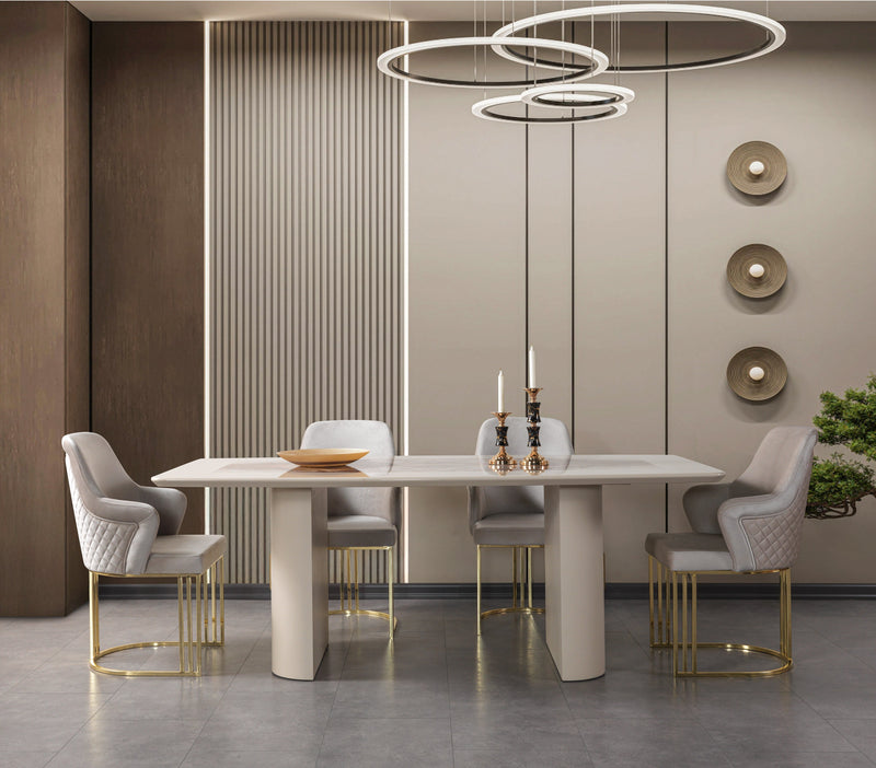 Carlina Ivory 7-Piece Dining Set - CARLINA DS-7PC