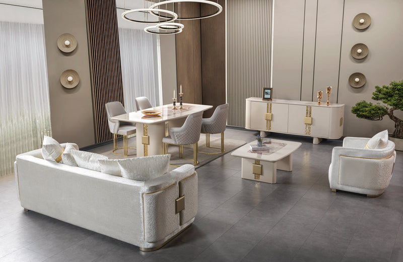 Carlina Ivory Coffee Table - CARLINA-COFFEE