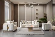 Carlina Ivory Velvet Loveseat - CARLINAIV-L