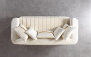 Carlina Ivory Velvet Sofa & Loveseat - CARLINAIV-SL