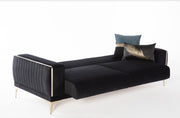 Carlino 3 Seat Sleeper (Napoly Black) 4 Pieces - DMV FurnitureSleeper Sofa