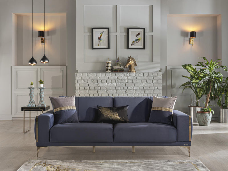 Carlino Love Seat (Napoly Navy Blue) 4 Pieces - DMV FurnitureLoveseat