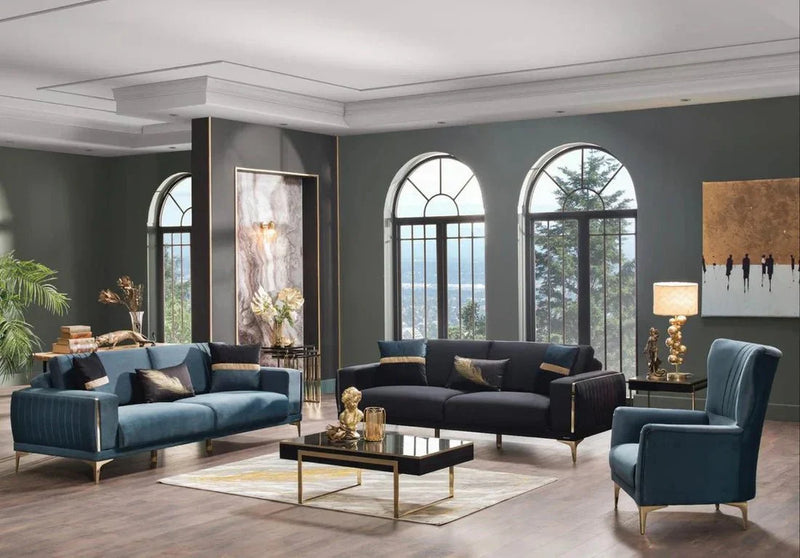 Carlino Sleeper (Napoly Black & Green) Living Room Set - DMV FurnitureLiving Room Set
