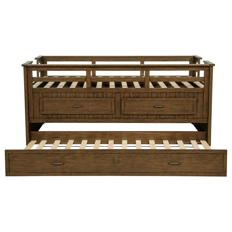 Carlsbad Wood Twin Captains Bed With Trundle Medium Brown - 400716T