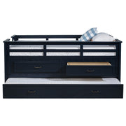 Carlsbad Wood Twin Captains Bed With Trundle Navy Blue - 401980T