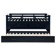 Carlsbad Wood Twin Captains Bed With Trundle Navy Blue - 401980T