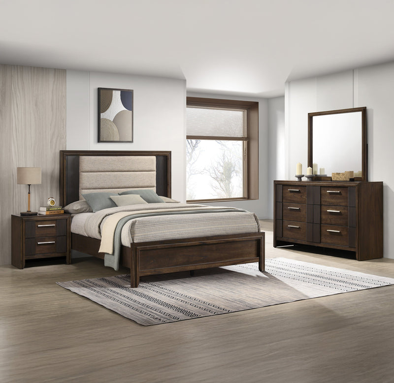 Carlton Brown Upholstered Panel Bedroom Set - DMV FurnitureBedroom Set